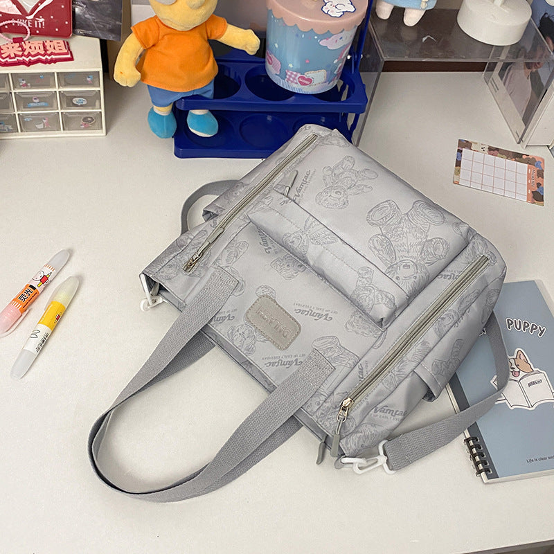 Bear Print Large Tote Bag Shoulder Crossbody Stylish Fashionable Comfortable - Fashion bear print large tote bag