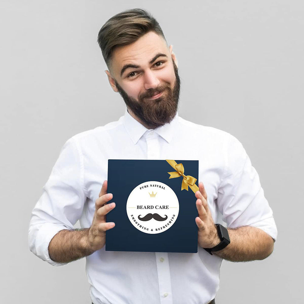 Beard Care Set with Micro Needle Roller Balsam and Pogonotomy Scissors - Teleplus care roller beard balsam brush