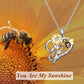 Bee Necklace Sterling Silver Sunflower Necklace You Are My Sunshine Sunflower Flower Pendant Jewelry for Women - Bee