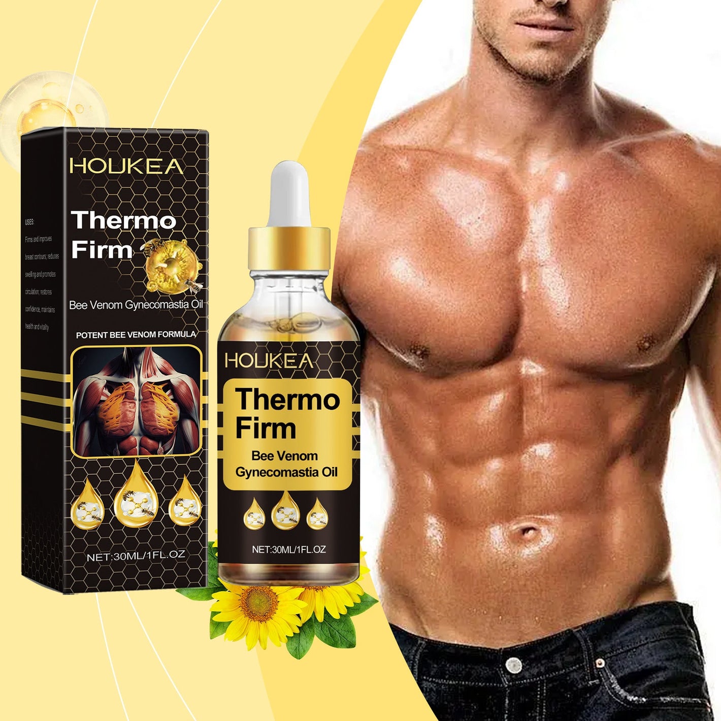 Bee Venom Chest Contour Massage Oil for Improving 30ml - chest contour massage improve bee venom