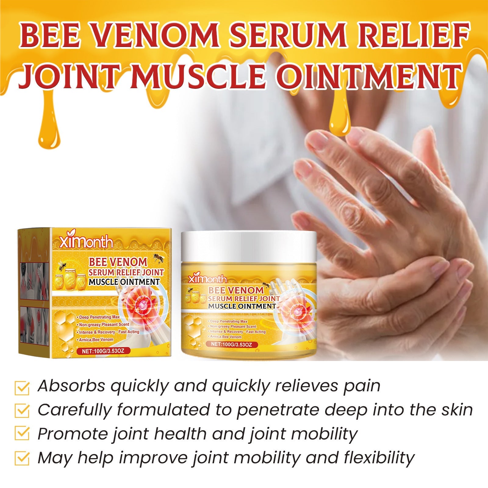 Bee Venom Joint Neck Cream with Arnica Montana Extract for Pain Relief 100g - Teleplus neck cream joint bee venom