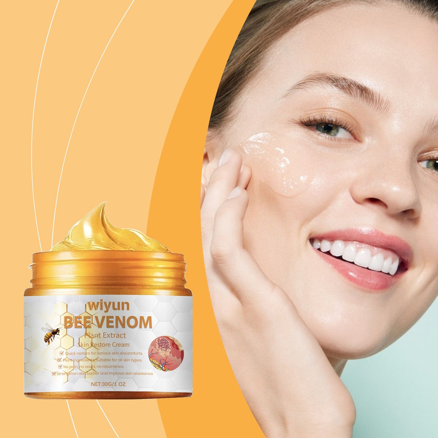 Bee Venom Repair Cream for Moisturizing and Nourishing Facial Care - Teleplus bee venom repair cream moisturizing
