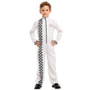 Boys Girls White Racer Performance Costume - Racing Suit