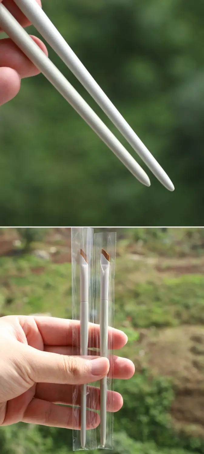 Instrument de machiaj cu fibră vegană cu perie vegană cu pensulă flată cu geantă