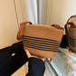Beige and Khaki Retro Woven Bag with Bucket Design for Women - Teleplus retro woven bag