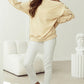 Beige Crewneck Sweatshirt Womens Pullover Soft Cotton Blend S M L XL - Teleplus