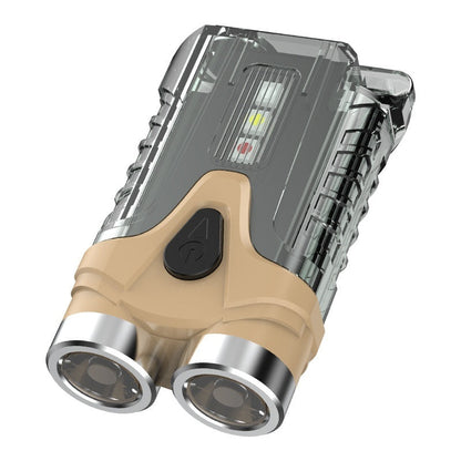 Beige Gray Multifunctional Portable Mini Keychain Light USB Rechargeable Flashlight - Teleplus portable mini keychain