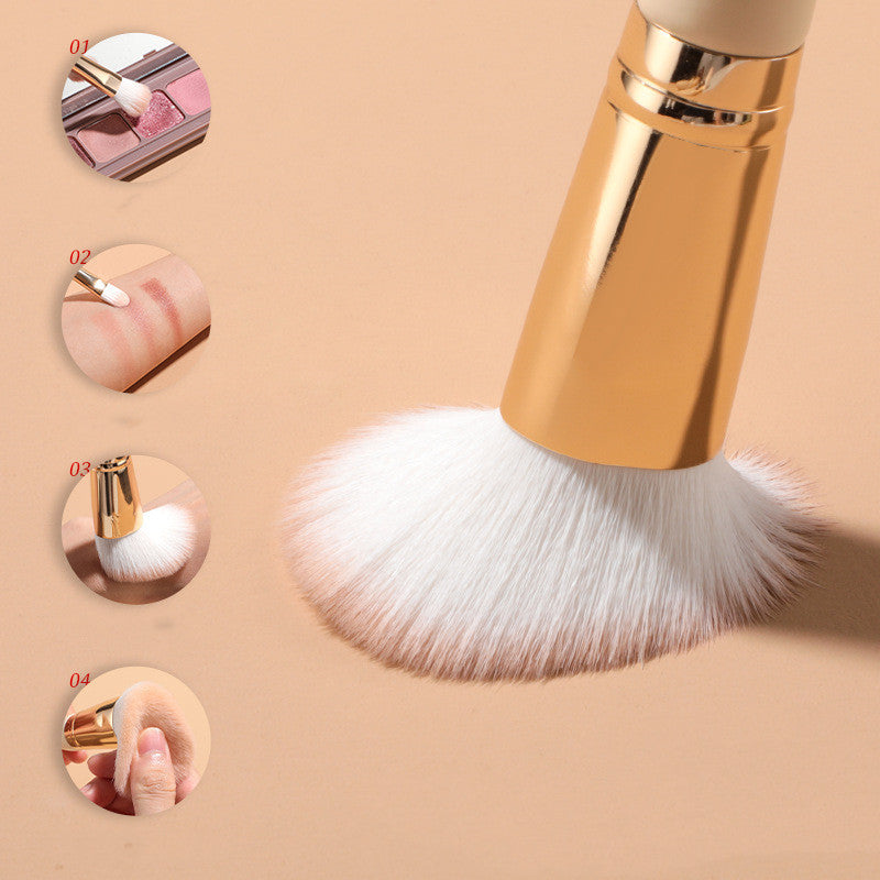 Beige Makeup Brush with Synthetic Fluff for Soft Precise Application - beige makeup brushes synthetic fluff beauty