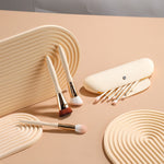 Beige Makeup Brush with Synthetic Fluff for Soft Precise Application - beige makeup brushes synthetic fluff beauty