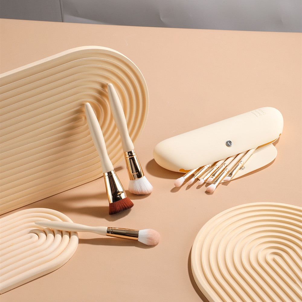 Beige Makeup Brush with Synthetic Fluff for Soft Precise Application - beige makeup brushes synthetic fluff beauty