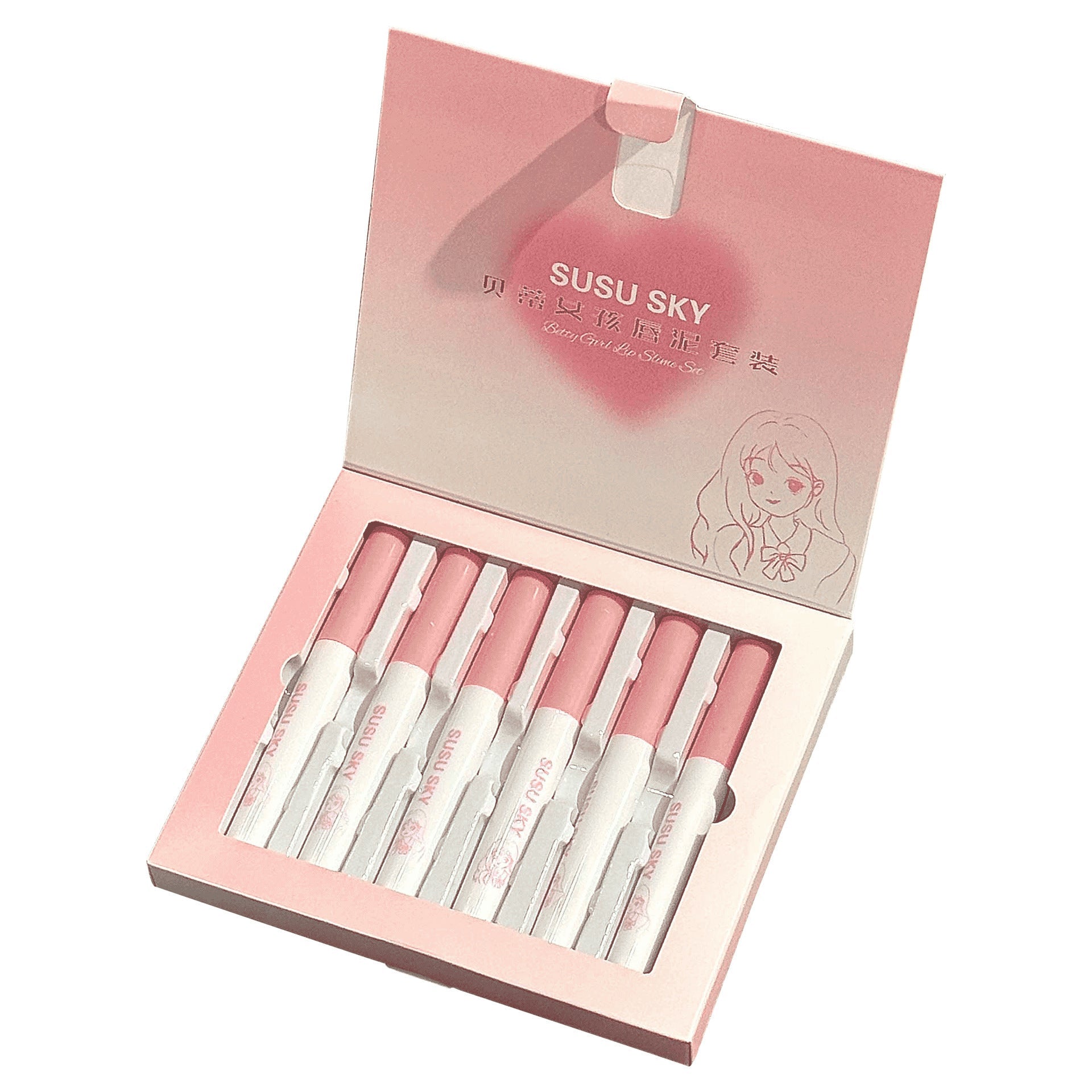 Betty Girl Lip Paint Box with Mud and Lasting Suit - betty girl lip mud suit lasting