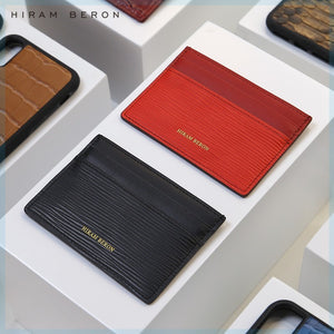 Hiram Beron Monogrammed Leather Card Holder Real Leather Sli - Hiram Beron Leather Card Holder for Style and Laughs