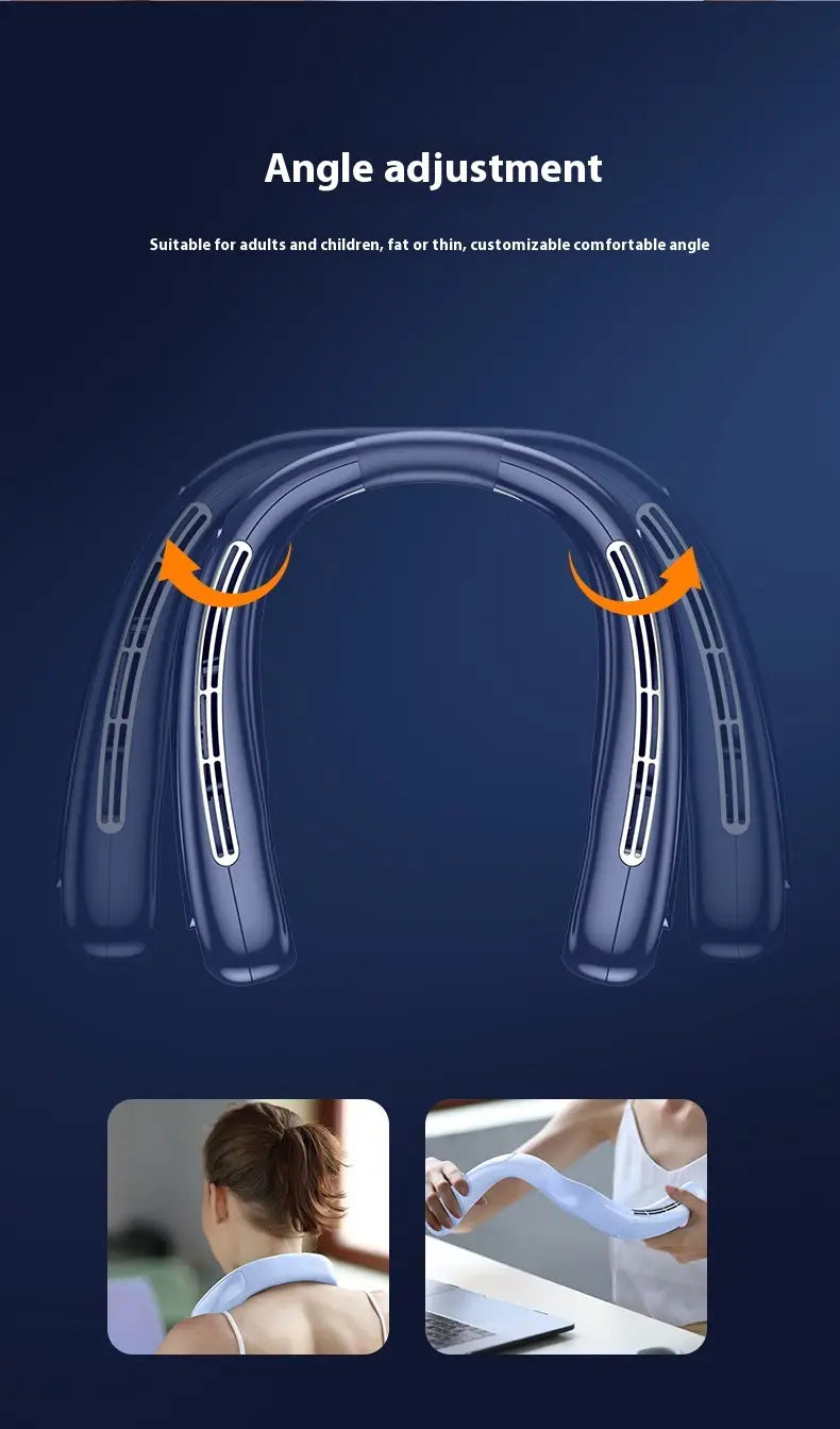 Halter Fan USB Portable Charging with Digital Display and Strong Wind Modes