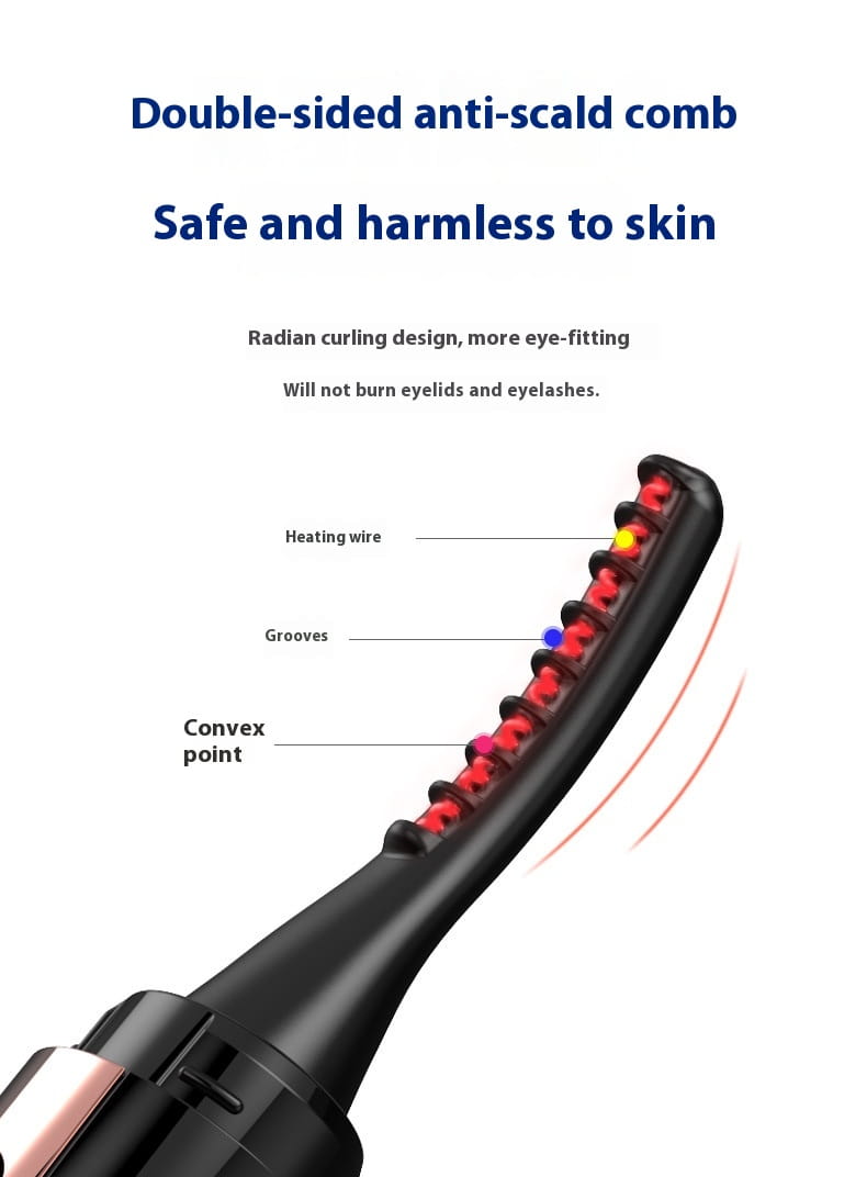 Electric Heating Eyelash Curler with Waterproof Silicone Bruch Head