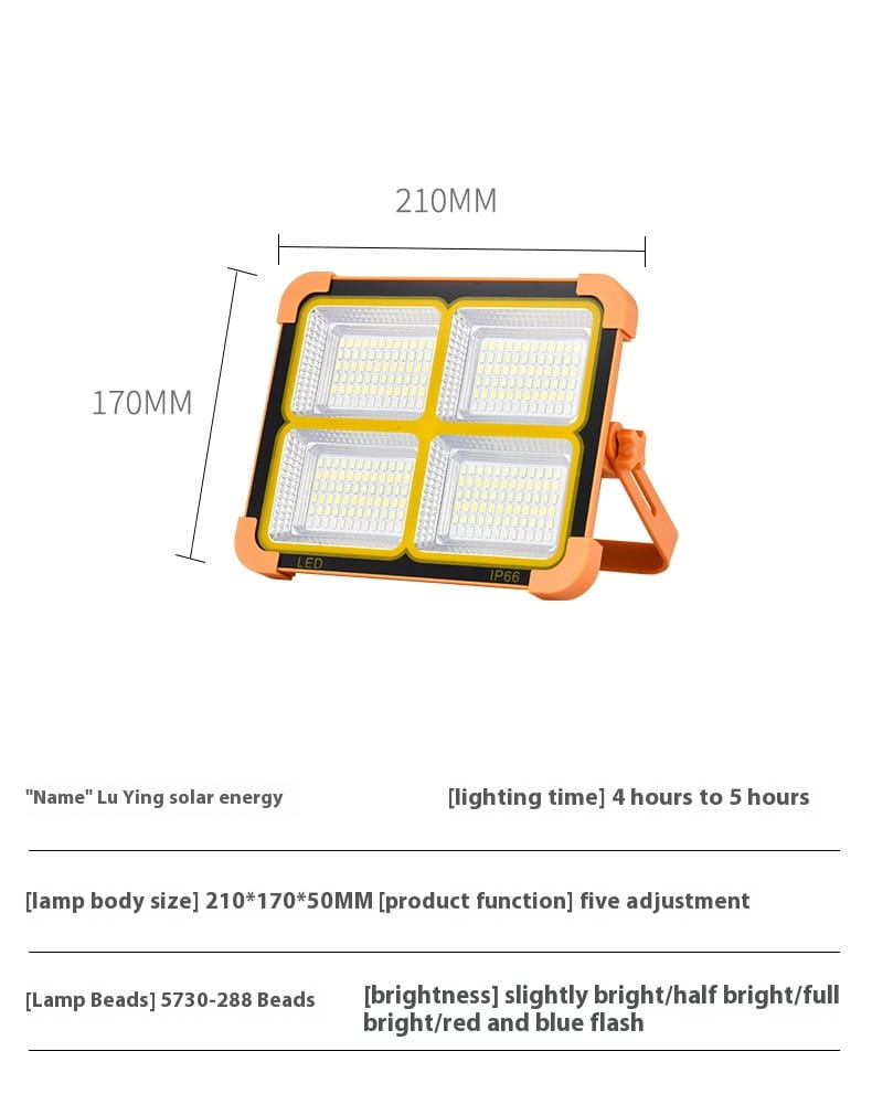 Solar Powered Outdoor Portable Camping Light with IP65 Protection