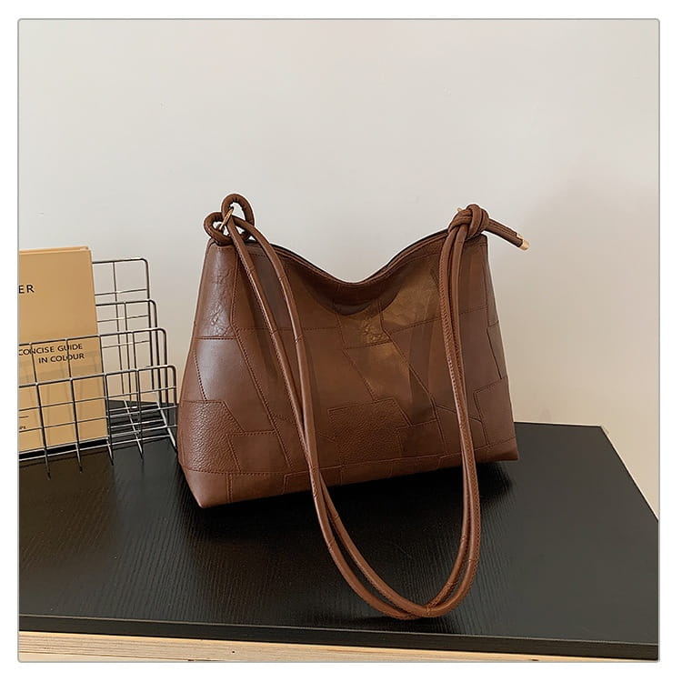 Borsa per valigia in pelle PU con una borsetta per spalla da viaggio tascabile con cerniera