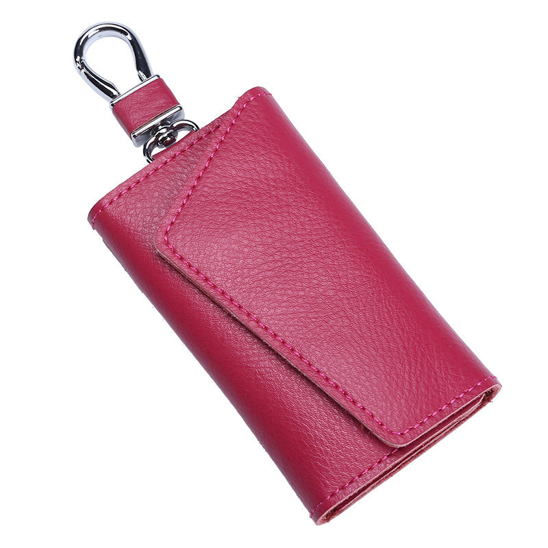 Large Capacity Real Leather Car Key Case - Large Capacity Leather Key Case for Lychee Lovers