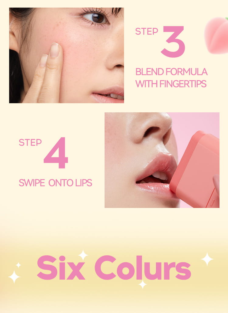 Flat Tube Fruit Blush Stick 10g Cream for Natural Lip and Cheek Color