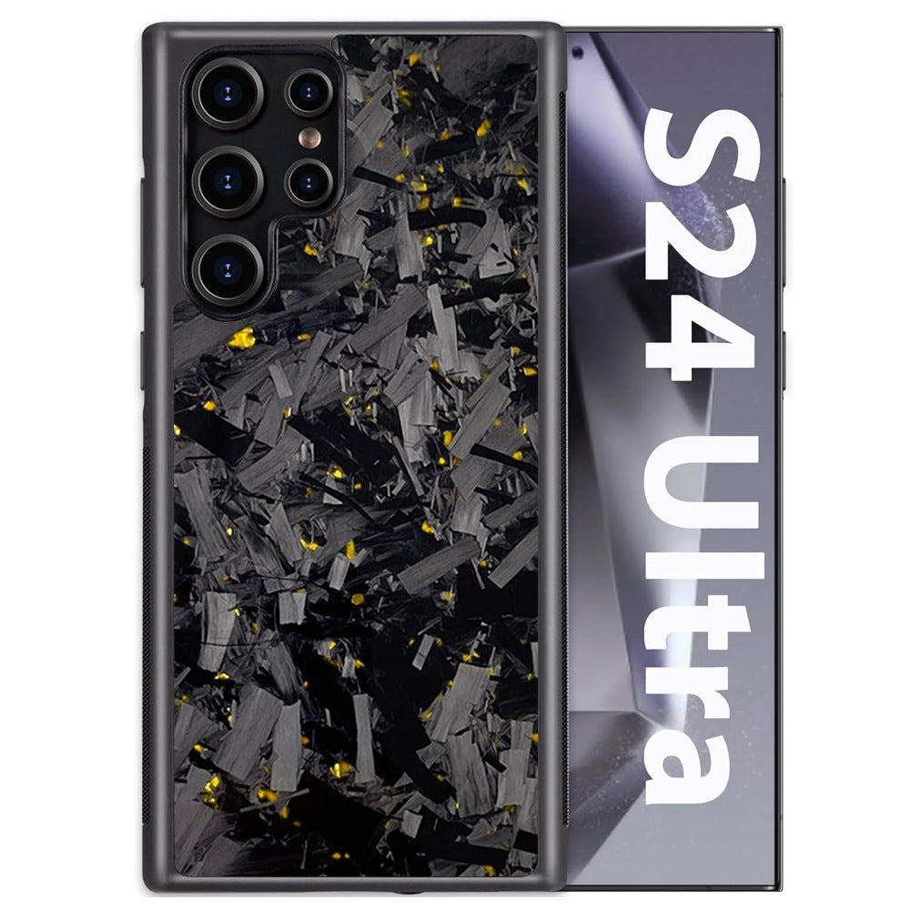 Big Grain Carbon Fiber Magnetic Bracelet with Gold Strap and Color Options - Teleplus big grain carbon fiber gold strap