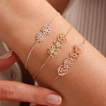 Birthday Flower Handmade Stainless Steel Jewelry with Gold Electroplating - Bracelet birthday flower handmade stainless