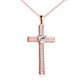 Birthstone Rose Gold Plated Cross Necklace for Women Jewelry Gift - Sparkle with Necklaces birthstone rose gold plated
