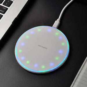 Black 10W Wireless Charger Round with Micro USB Lithium Battery - Zap Your Device Our Fun wireless charger round