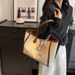 Black and Brown PU Leather Shoulder Bag with External Pocket Zipper Pouch - shoulder bag