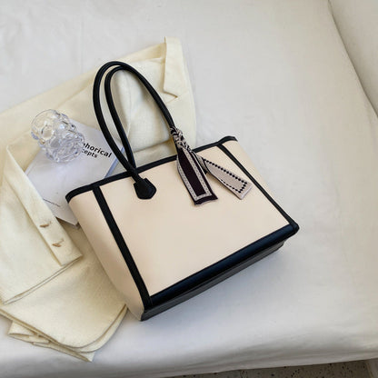 Black and Brown PU Leather Shoulder Bag with External Pocket Zipper Pouch - shoulder bag