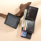 Black and Brown Short Wallet for the United States with CHF Compatibility - Men: Big Capacity Tiny Drama united states
