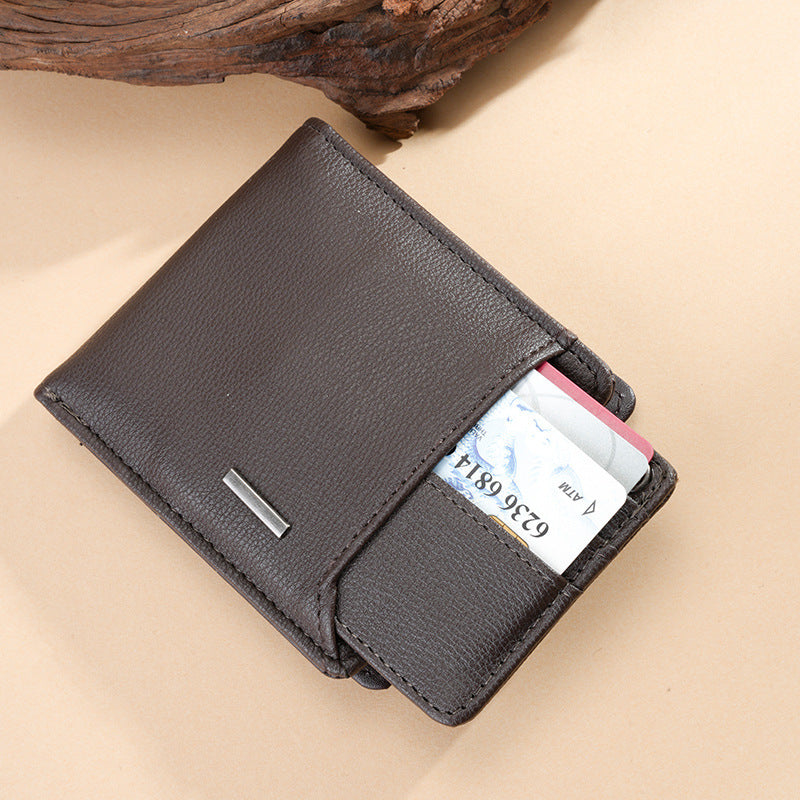 Black and Brown Short Wallet for the United States with CHF Compatibility - Men: Big Capacity Tiny Drama united states