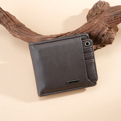 Black and Brown Short Wallet for the United States with CHF Compatibility - Men: Big Capacity Tiny Drama united states