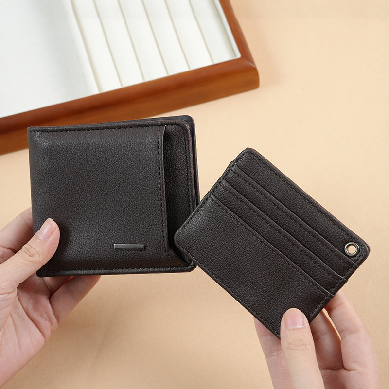 Black and Brown Short Wallet for the United States with CHF Compatibility - Men: Big Capacity Tiny Drama united states