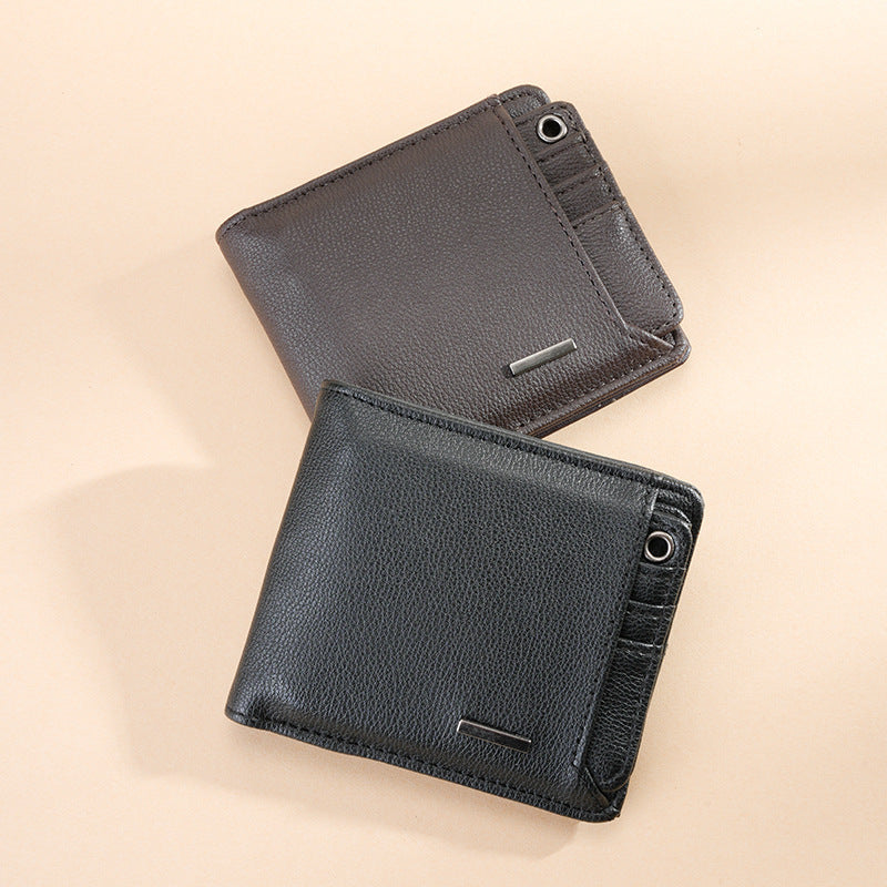 Black and Brown Short Wallet for the United States with CHF Compatibility - Men: Big Capacity Tiny Drama united states