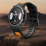 Black and Orange Strap Sports Smart Watch with Step Counting Heart Rate - Teleplus step counting strap sports smart