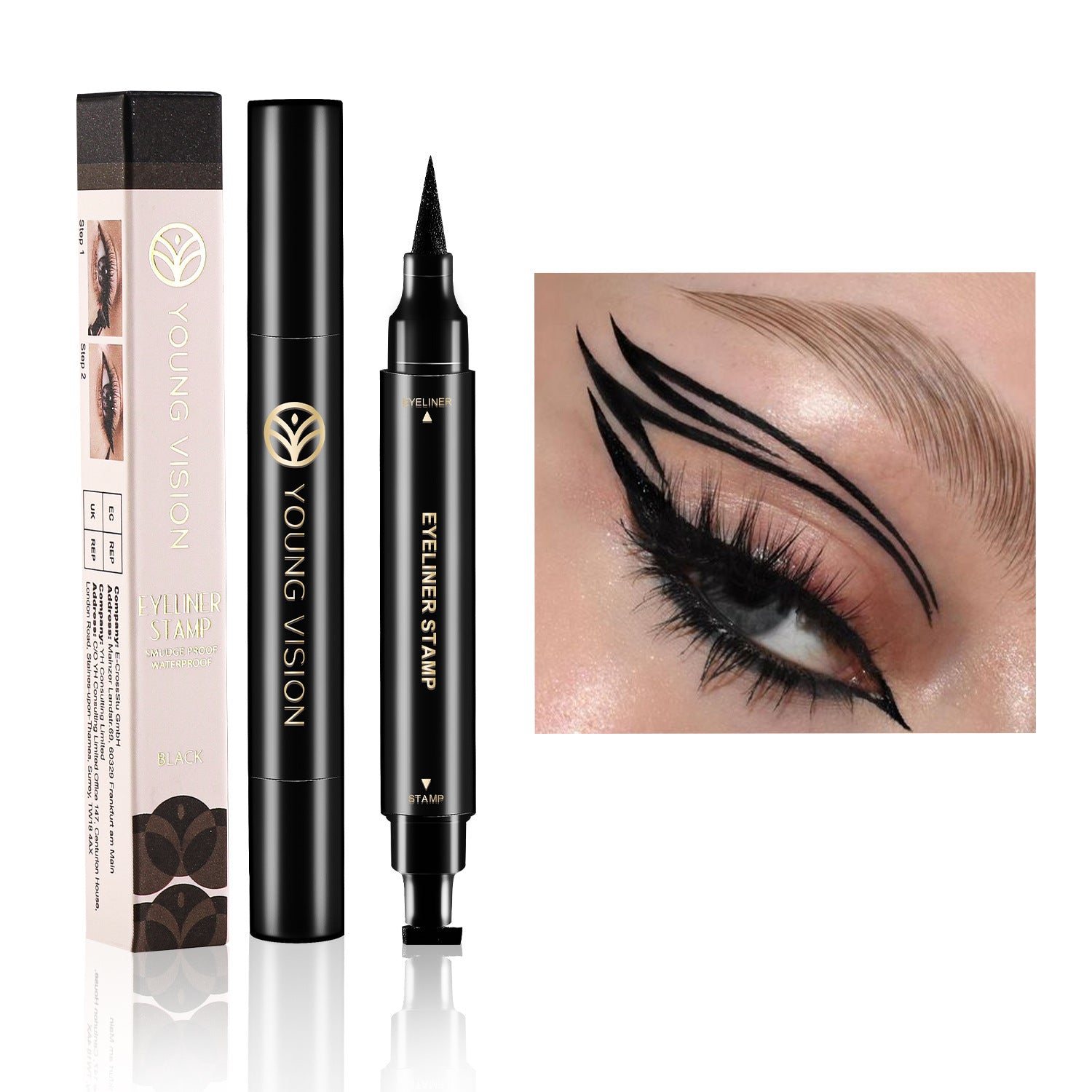 Black and White 4ml Eyeliner with Net 3-Year Shelf Life - white eyeliner 3-year shelf life