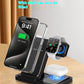 Black and White Adjustable Folding Phone Holder for iPhone 15 Charging Set - iphone15 charging set wireless charger