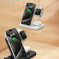 Black and White Adjustable Folding Phone Holder for iPhone 15 Charging Set - iphone15 charging set wireless charger