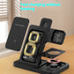 Black and White Adjustable Folding Phone Holder for iPhone 15 Charging Set - iphone15 charging set wireless charger
