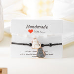 Stylish Cat Bracelet with Electroplating Zinc Alloy Zodiac Pendant - Black And White Couple white cat bracelet stylish