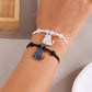 Stylish Cat Bracelet with Electroplating Zinc Alloy Zodiac Pendant - Black And White Couple white cat bracelet stylish