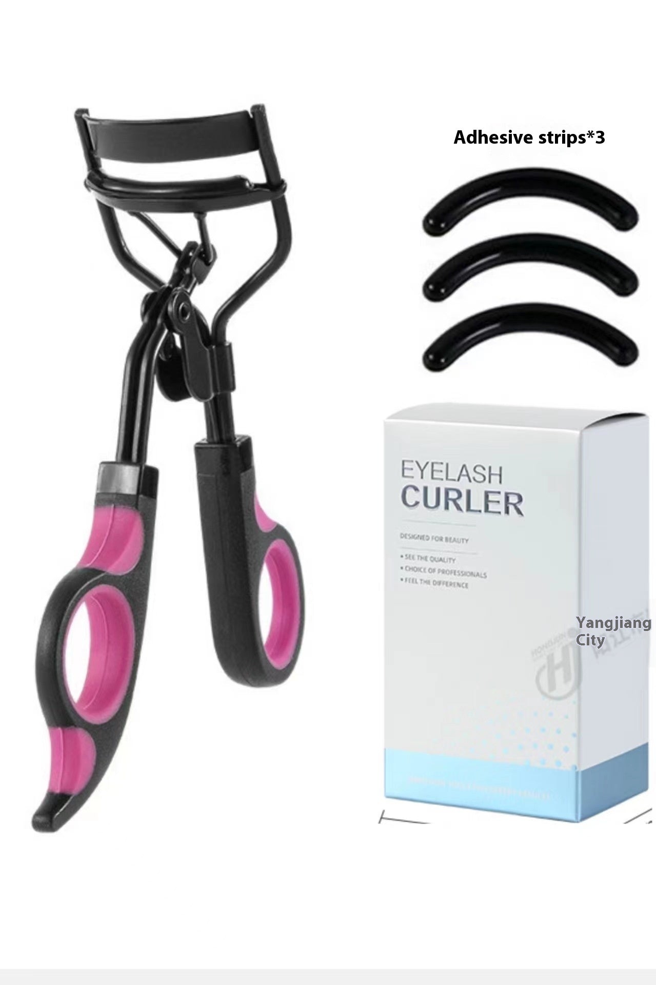 Black and White Portable Eyelash Curler with Tape Packaging Options - Teleplus portable eyelash curler novice