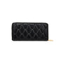 Black and White PU Suitcase with Slit Pocket Diamond Mesh Design - Teleplus