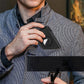 Black Anti-Theft Card Holder with Genuine Leather and Carbon Fiber Design - Steal This Stylish Today united states chf