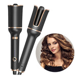 Black Automatic Spiral Curling Iron with Negative Ion Technology - Teleplus black automatic spiral electric curling
