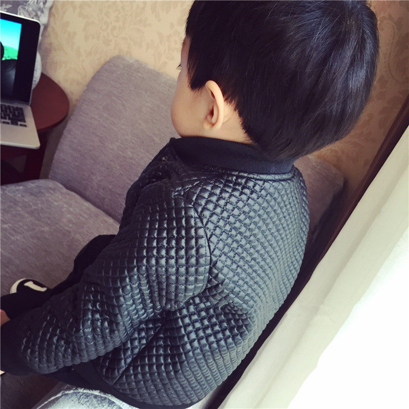 Black Baby PU Leather Jacket with Round Neck for Boys and Kids - Teleplus round neck leather jacket boy baby pu