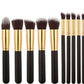 Black Bing Portable Makeup Brushes Suit 10 Pc Set for Beauty Application - black bing portable makeup brushes suit