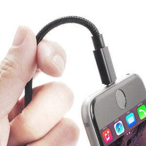 Black Braided Data Cable for Fast Charge Line 20W and 12V/2.4A Support - PD Speed Demons data cable 20w fast charge line