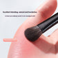 Black Brushed Eye Makeup Brush Set with Artificial Fiber and Leather Handles - Teleplus black brushed eye brush makeup