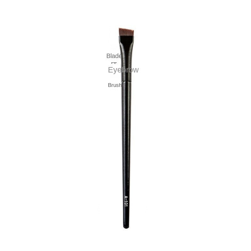 Black Brushed Eye Makeup Brush Set with Artificial Fiber and Leather Handles - Teleplus black brushed eye brush makeup