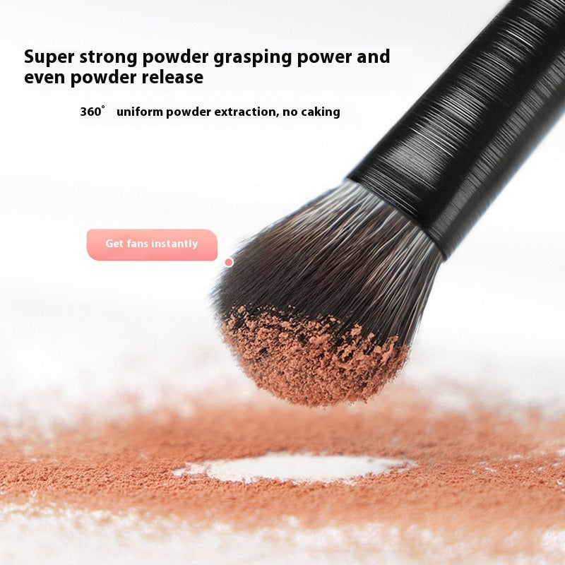 Black Brushed Eye Makeup Brush Set with Artificial Fiber and Leather Handles - Teleplus black brushed eye brush makeup